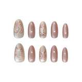 3D cat eye glitter Nails-104- FREE Nail-kit included with this Nails pack