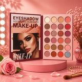 Make-up eyeshadow palette with a woman's face on the packaging, surrounded by flowers and a lamp.