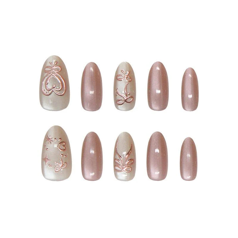 3D cat eye glitter Nails-104- FREE Nail-kit included with this Nails pack